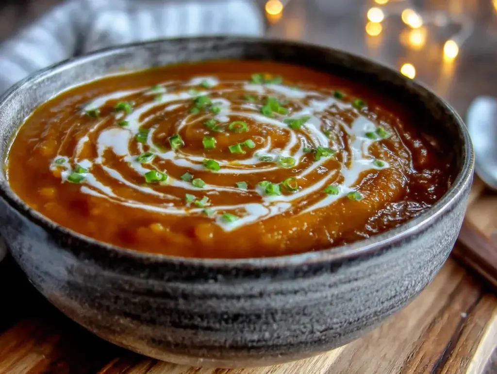 creamy squash apple soup with coconut milk - featured image