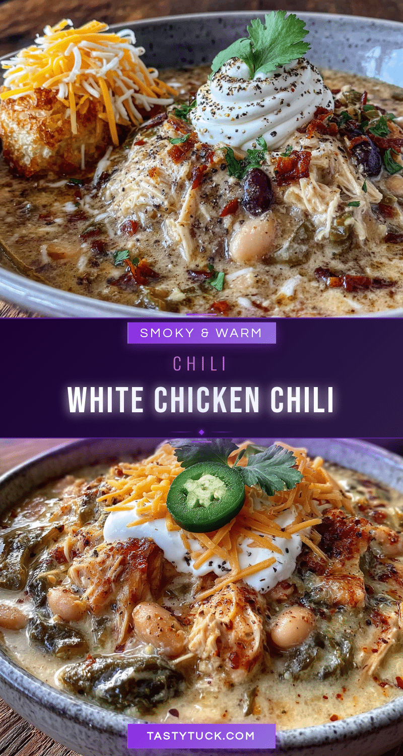 creamy white chicken chili with roasted poblanos recipe
