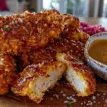 crispy baked pretzel-crusted chicken tenders - featured image