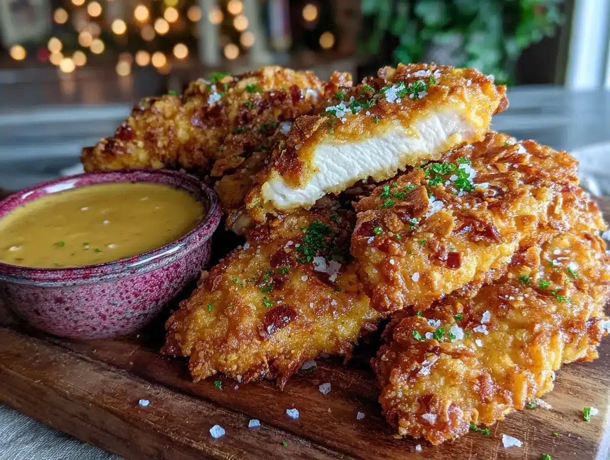 crispy baked pretzel-crusted chicken tenders preparation steps