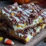 Easy Candy Corn Bark with Pretzels - featured image
