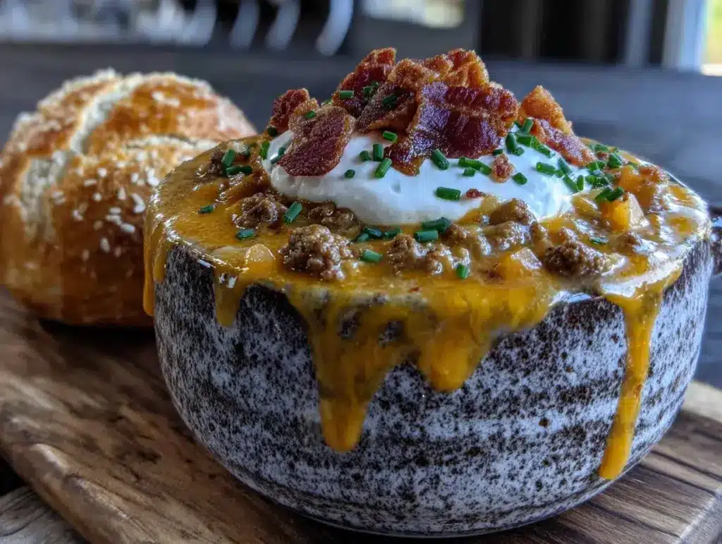 Easy Crockpot Cheeseburger Soup - featured image