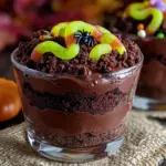 Easy Halloween Dirt Cups with Gummy Worms - featured image