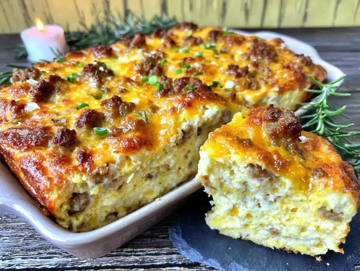 Easy Make-Ahead Sausage and Egg Breakfast Casserole preparation steps