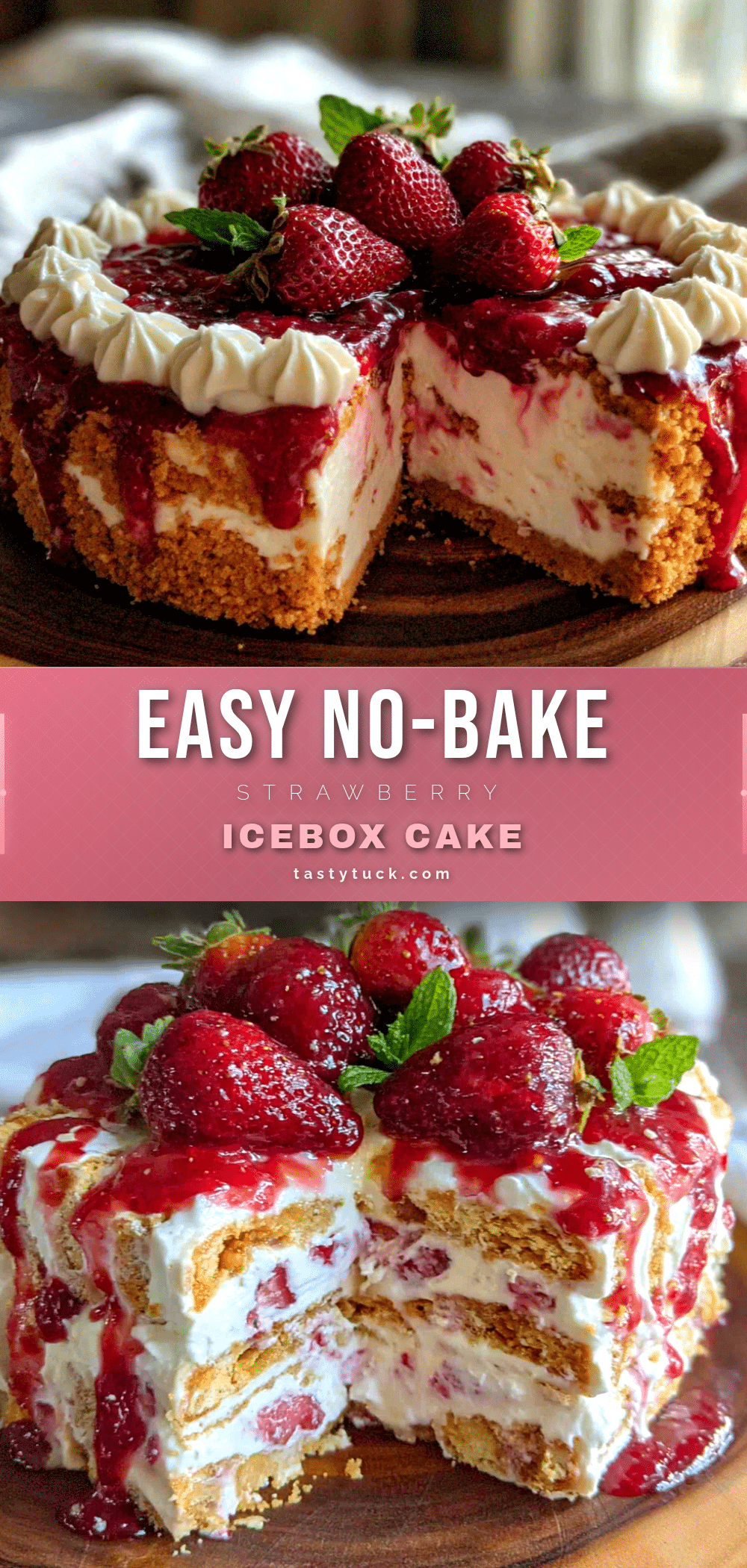 easy no-bake strawberry icebox cake recipe