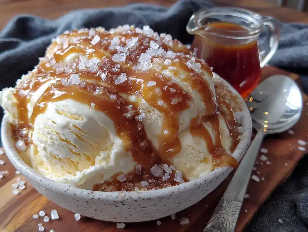 Easy No-Churn Salted Caramel Ice Cream - featured image