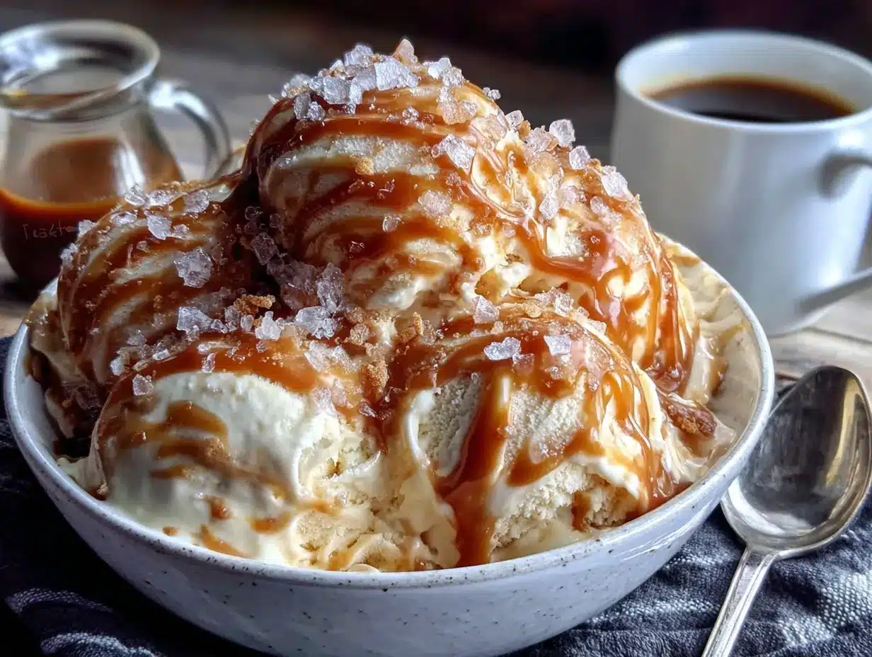 Easy No-Churn Salted Caramel Ice Cream preparation steps