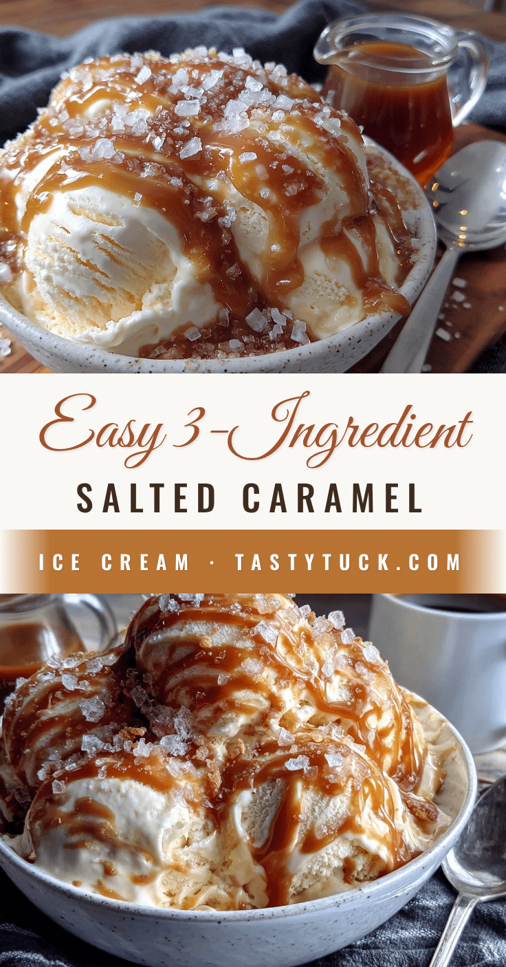 Easy No-Churn Salted Caramel Ice Cream recipe