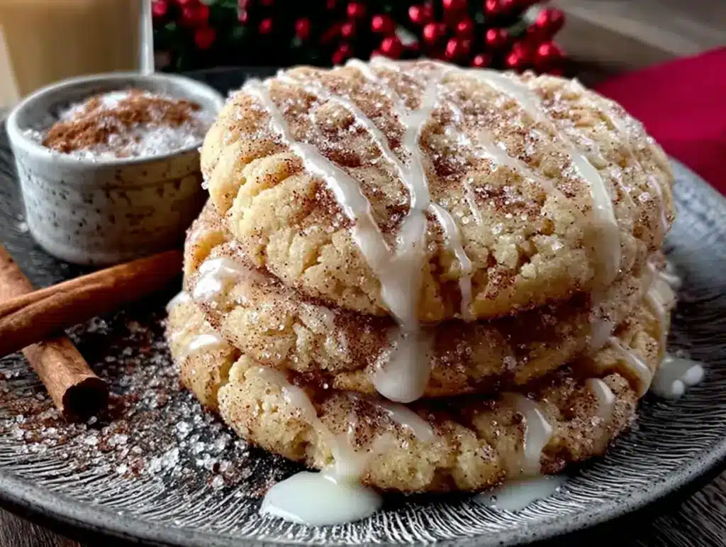 egg nog snickerdoodle cookie recipe - featured image