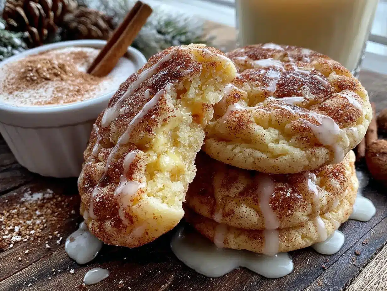 egg nog snickerdoodle cookie recipe preparation steps