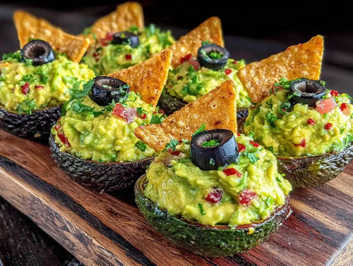 Frankenstein guacamole cups preparation steps