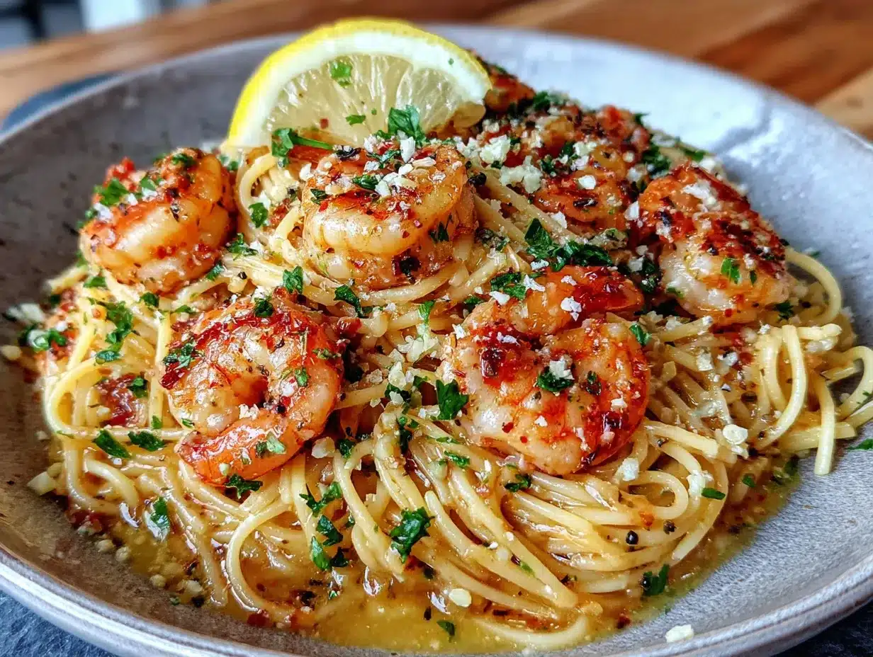 garlic butter shrimp pasta preparation steps