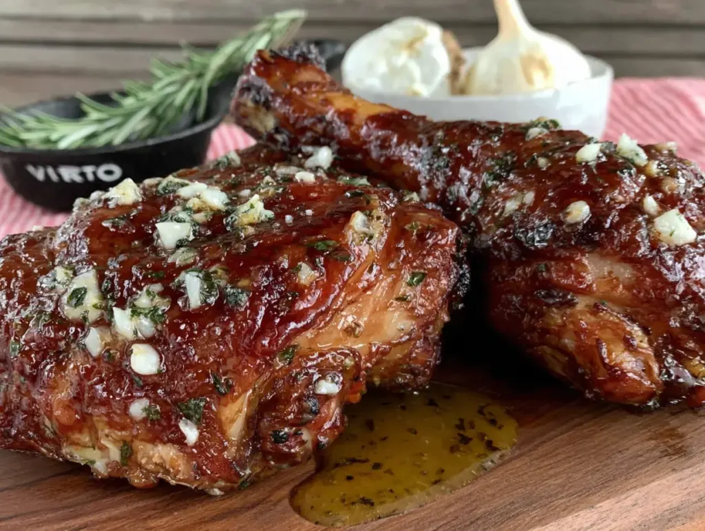 garlic herb butter roasted turkey legs - featured image