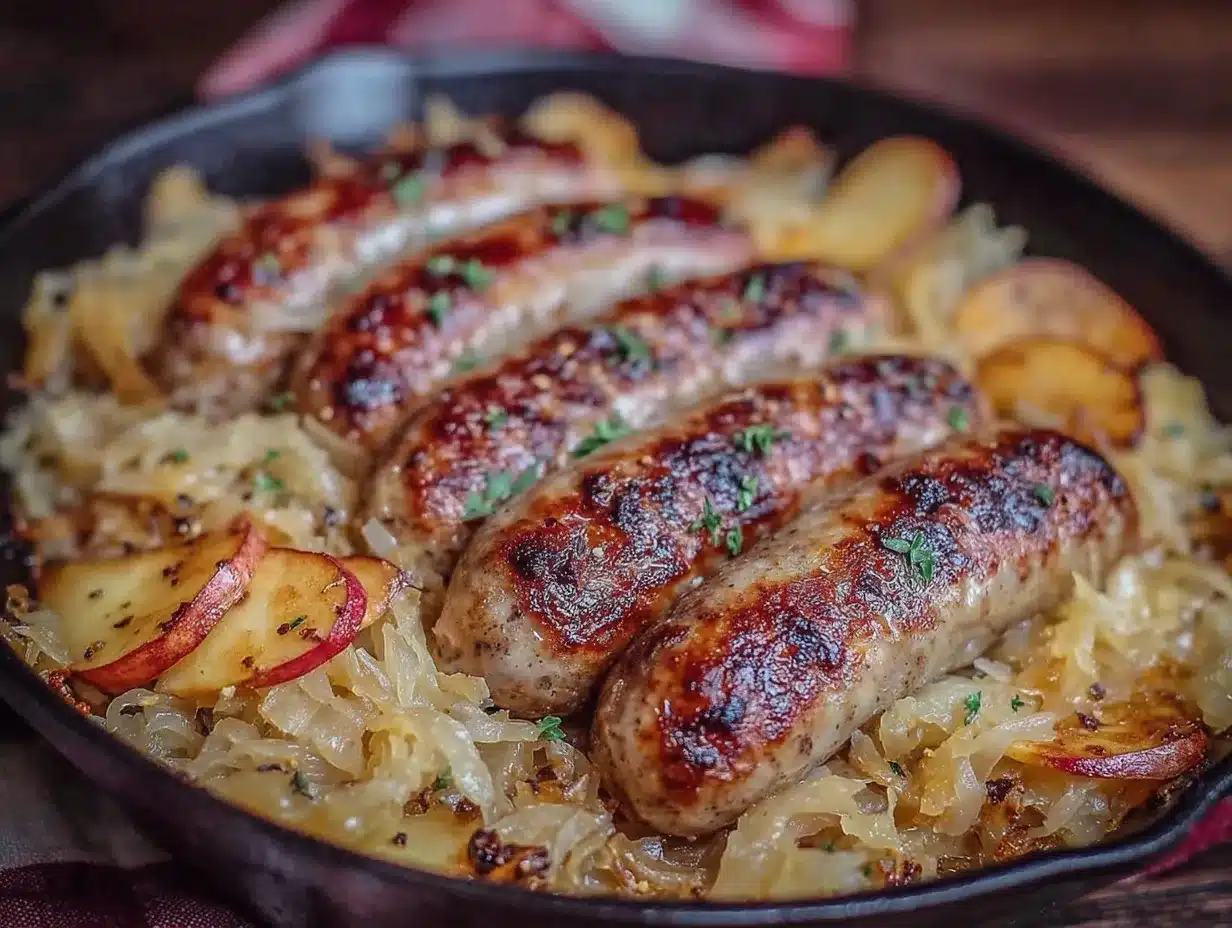 German bratwurst skillet preparation steps