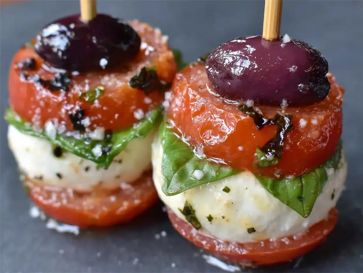 Halloween caprese skewers preparation steps