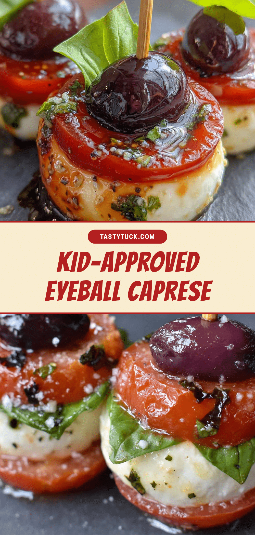 Halloween caprese skewers recipe