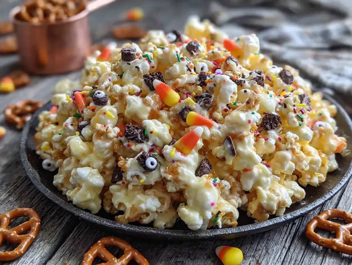 halloween popcorn mix preparation steps