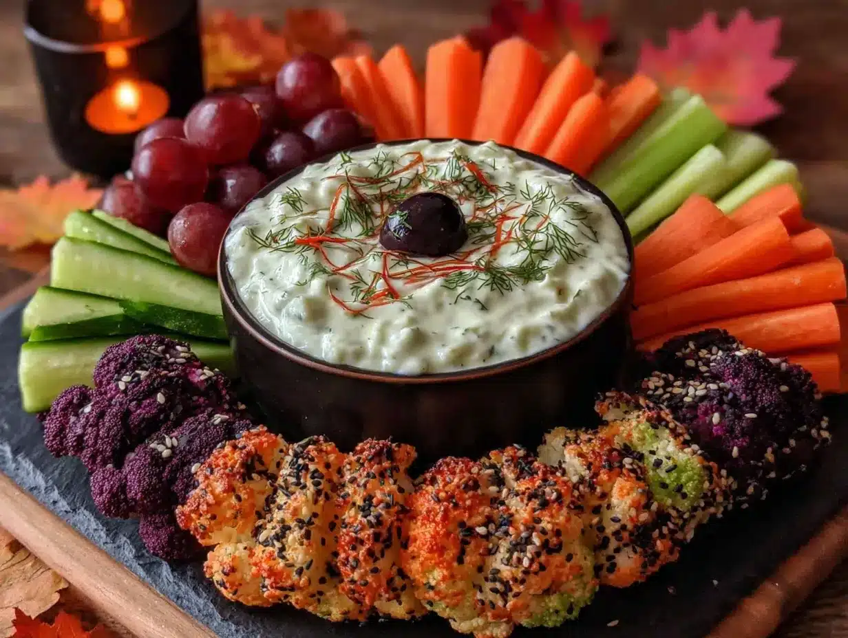 halloween spider web veggie tray preparation steps
