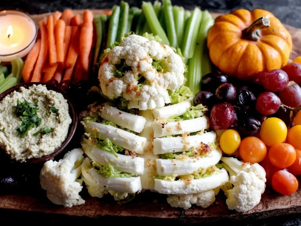 halloween veggie skeleton tray - featured image