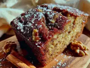 healthy zucchini bread with walnuts and cinnamon - featured image