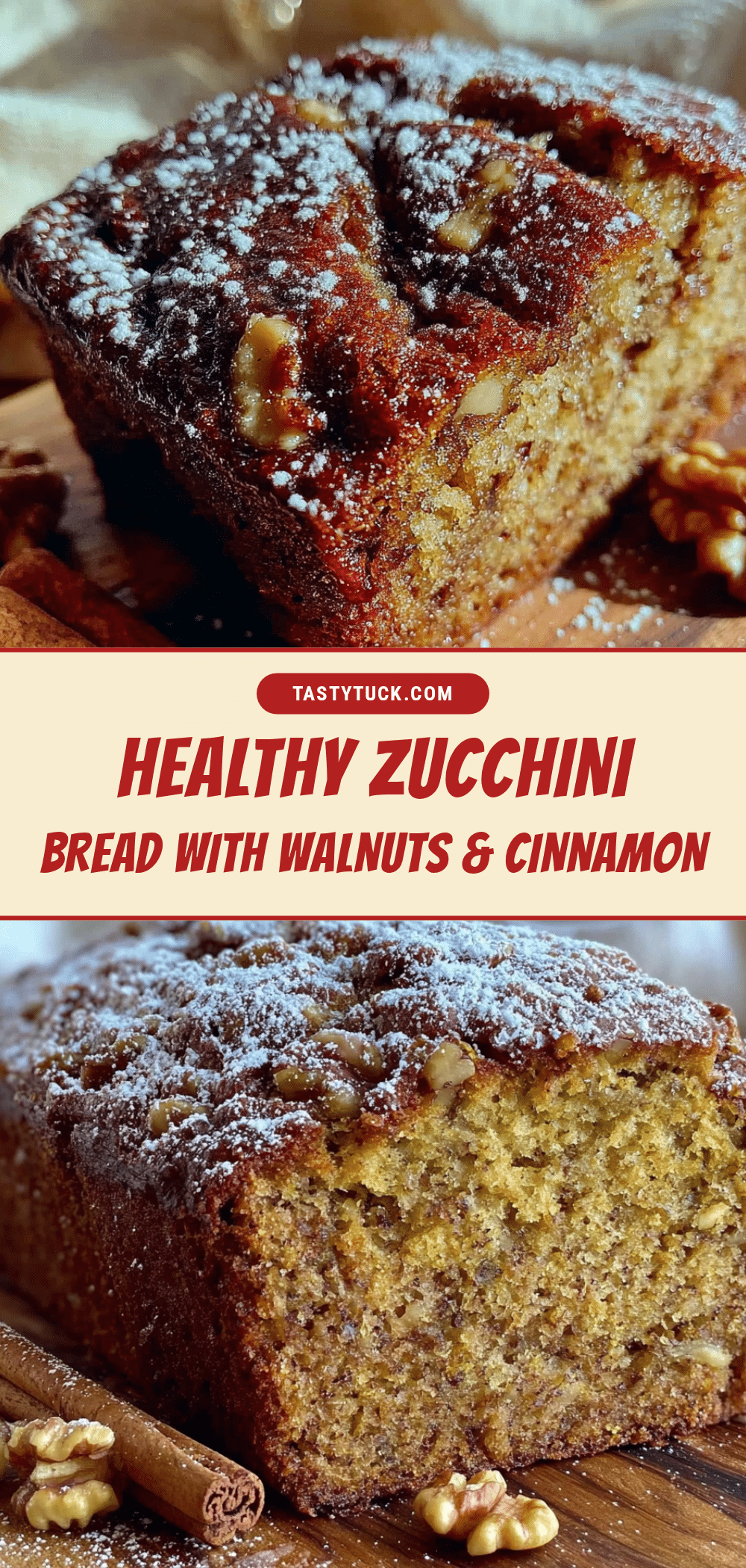 healthy zucchini bread with walnuts and cinnamon recipe