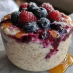 high-fiber chia overnight oats - featured image