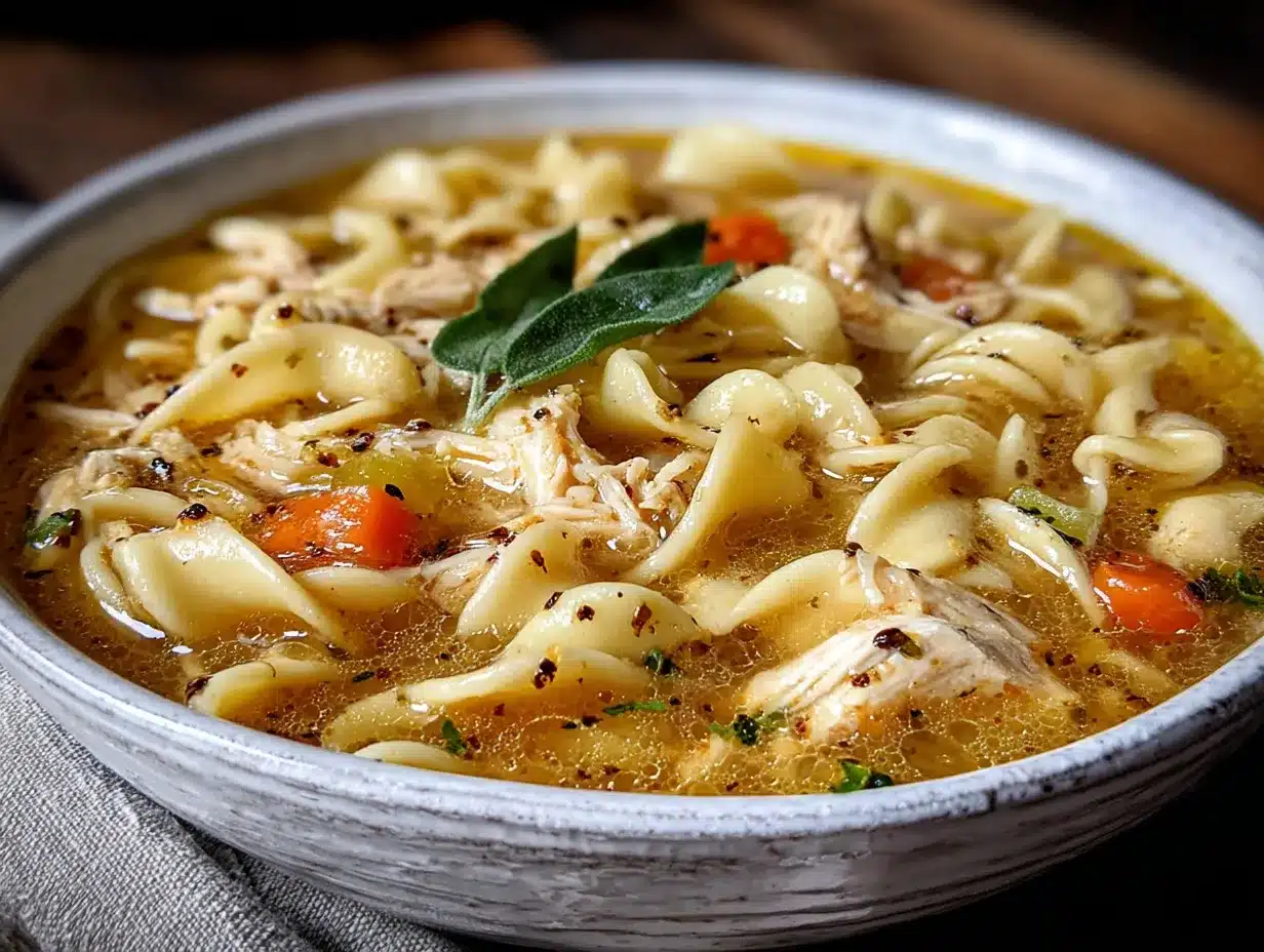 homemade chicken noodle soup preparation steps