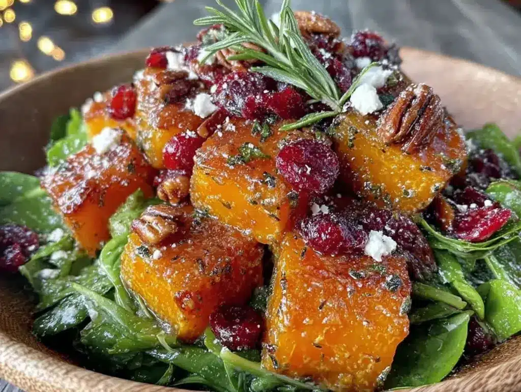 honey roasted butternut squash and cranberry salad - featured image