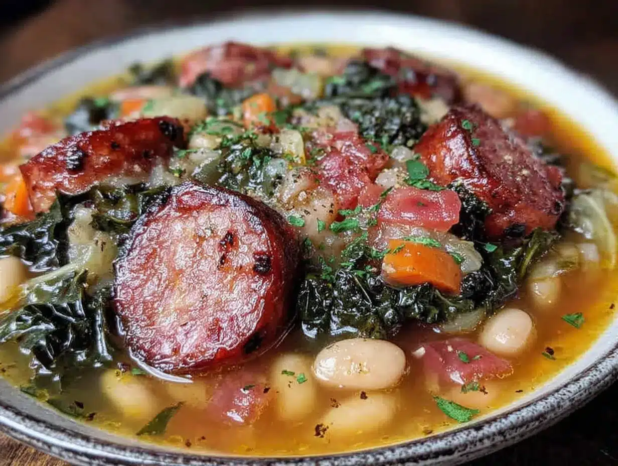 kielbasa and white bean soup preparation steps