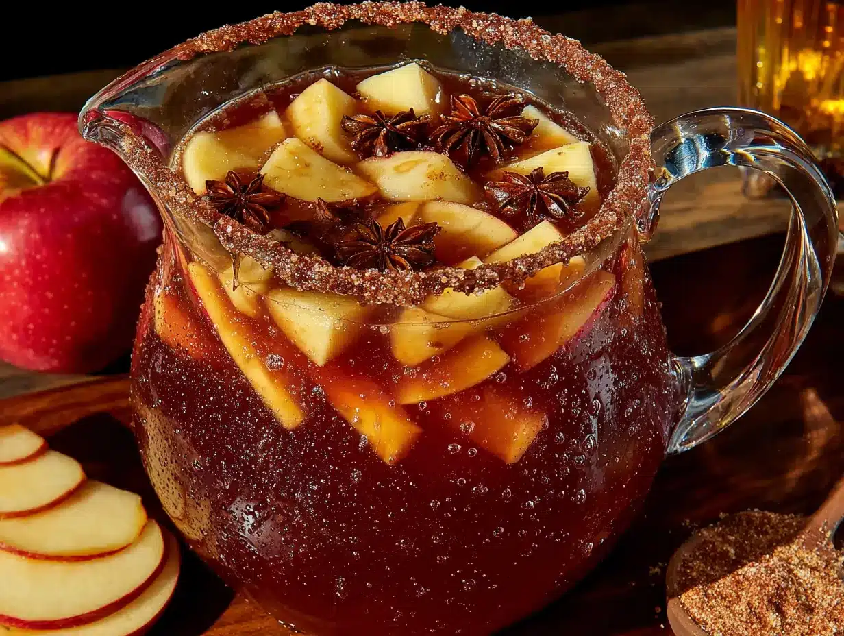 light caramel apple sangria for a crowd preparation steps