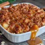 lightened-up salted caramel apple crisp - featured image