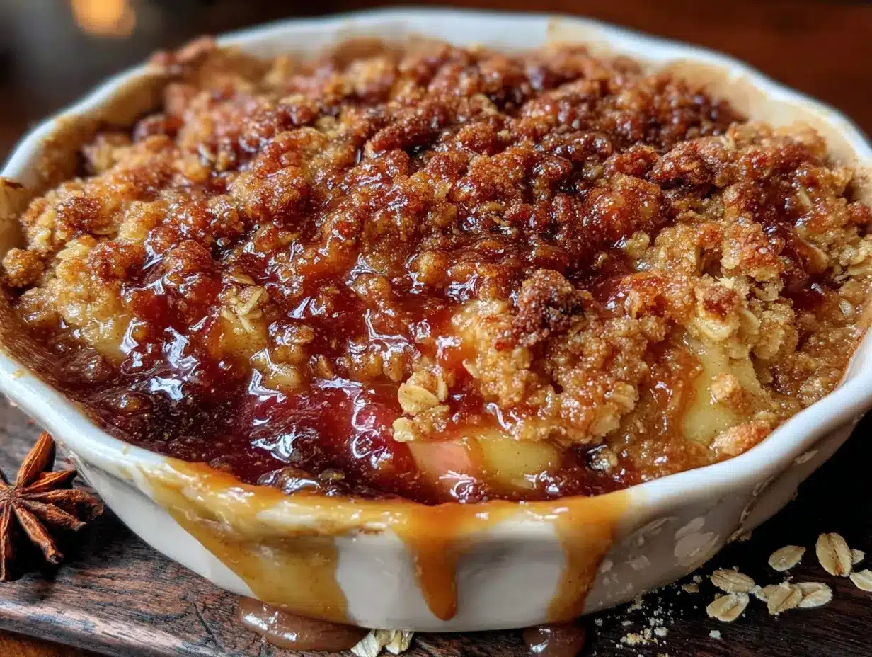 lightened-up salted caramel apple crisp preparation steps