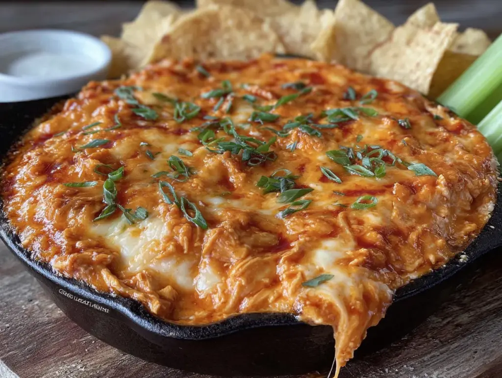 Lighter Baked Buffalo Chicken Dip - featured image