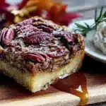 maple bourbon pecan pie bars - featured image