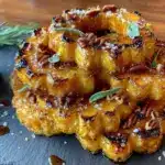 maple roasted delicata squash rings - featured image