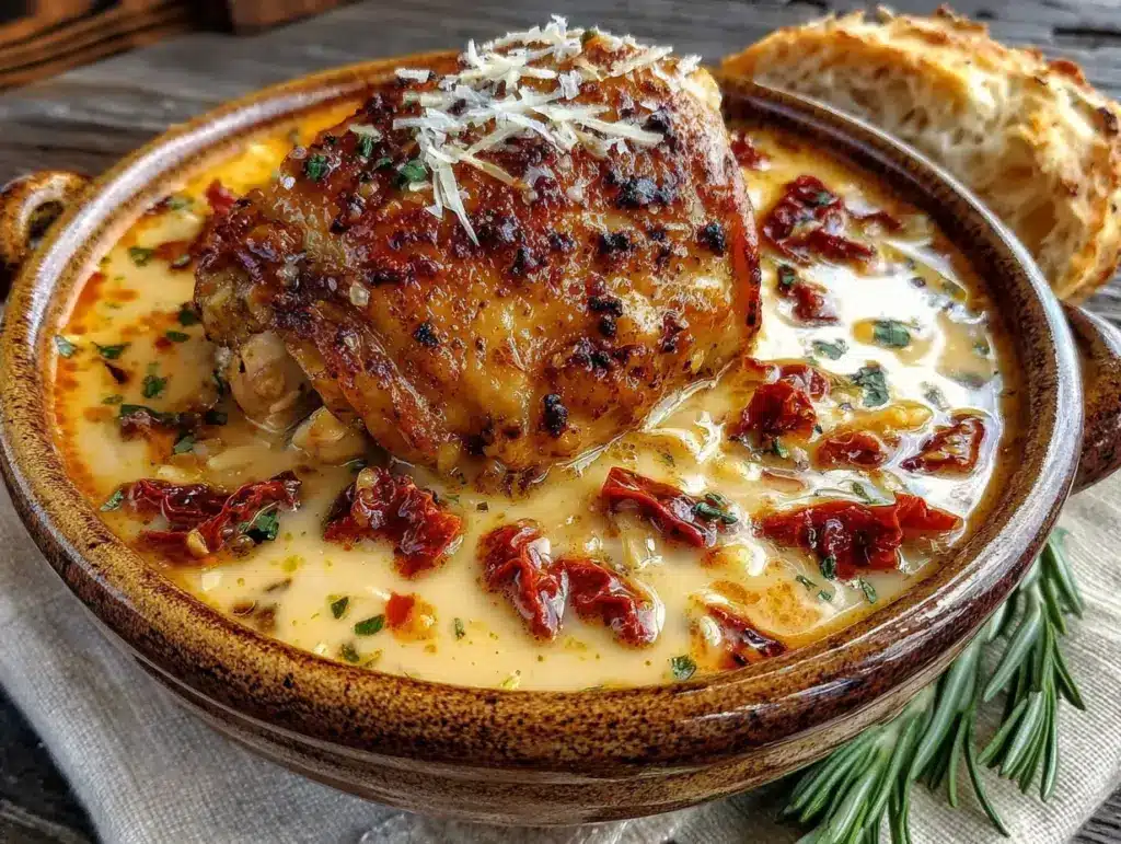 marry me chicken soup with sun-dried tomatoes - featured image