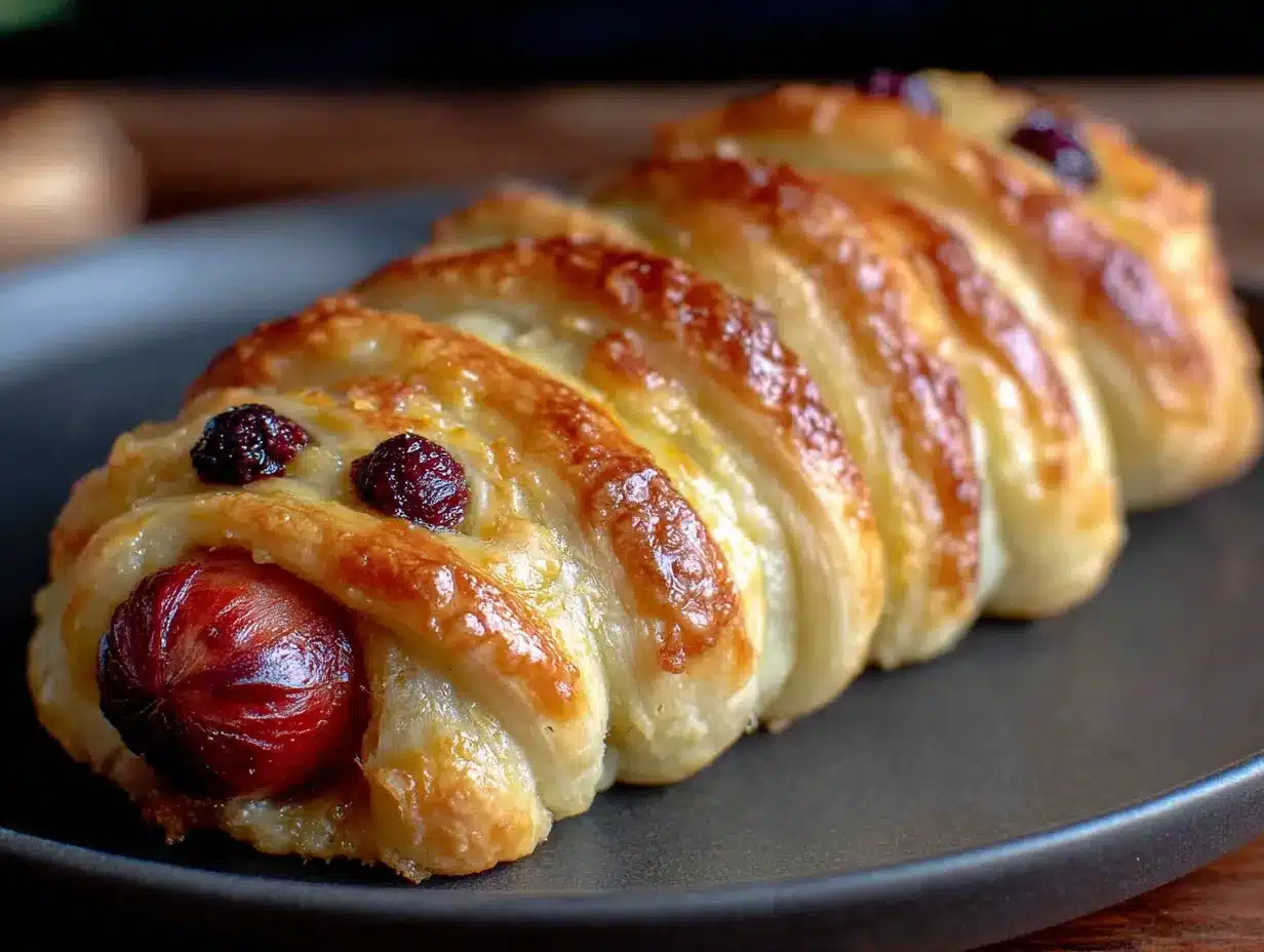 mummy hot dogs with crescent dough preparation steps