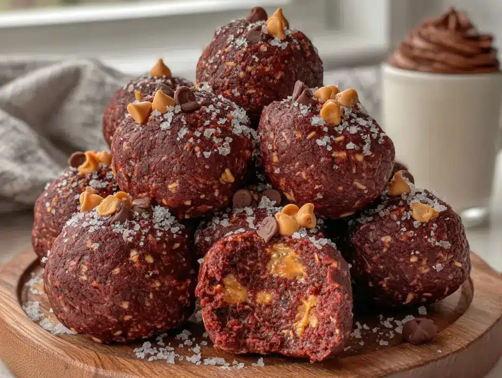 no bake chocolate peanut butter energy bites - featured image