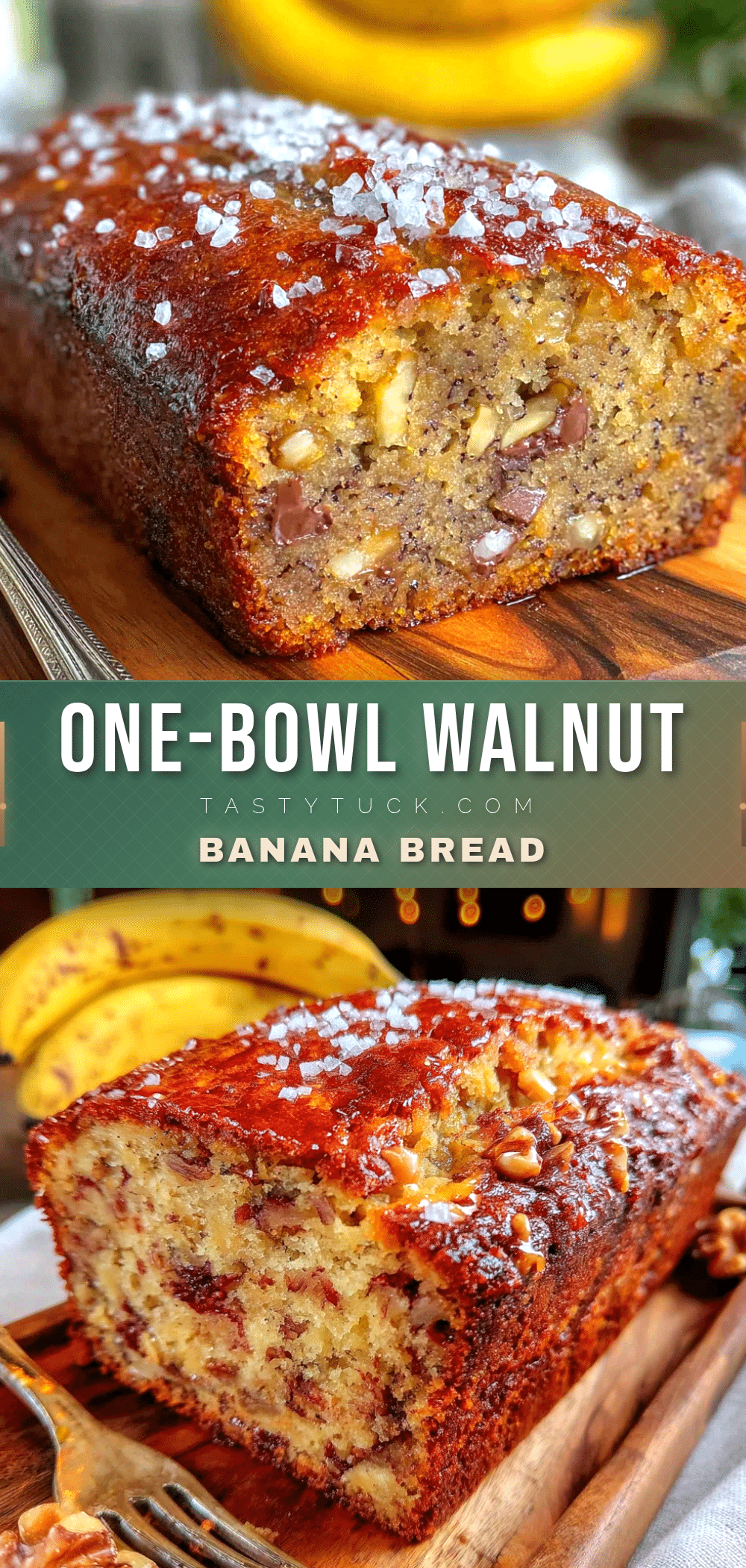 one-bowl banana walnut bread recipe