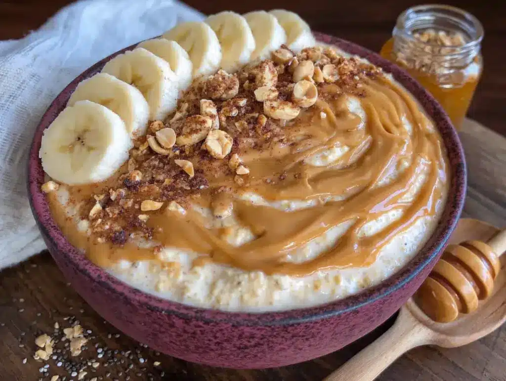 peanut butter banana overnight oats - featured image