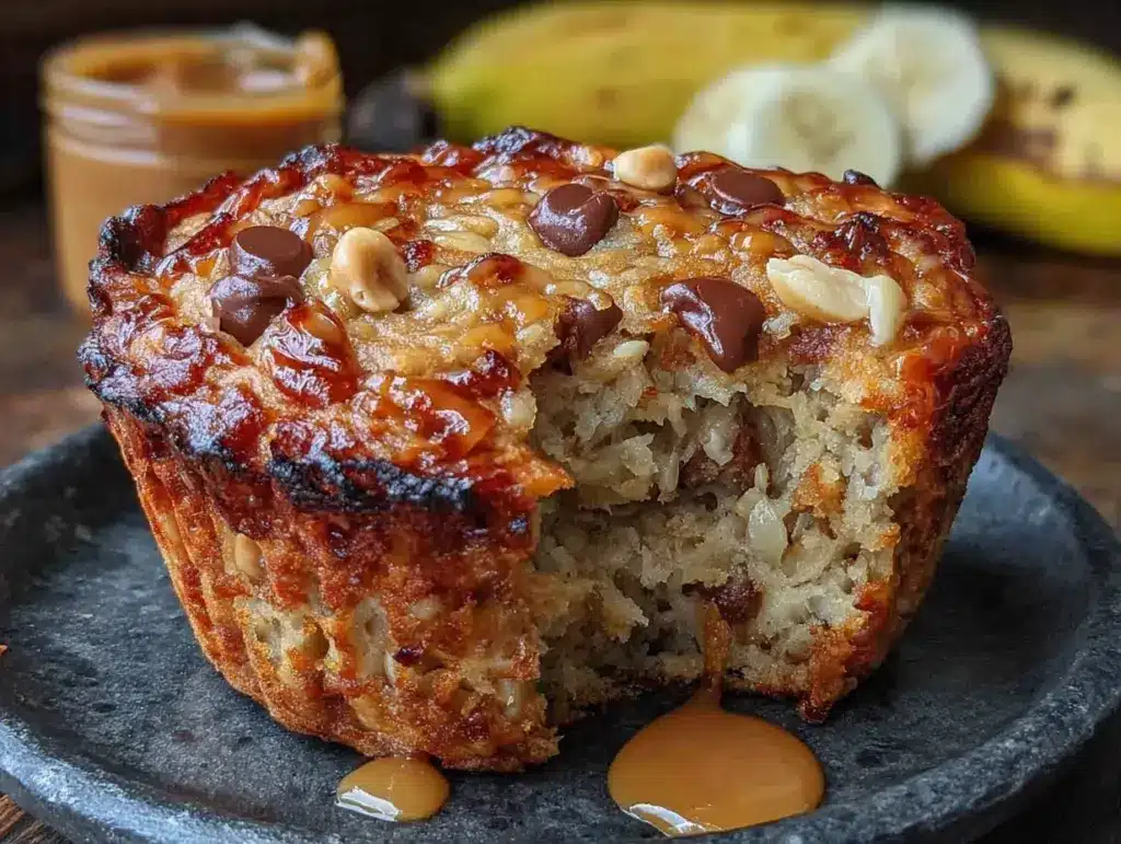 peanut butter banana protein muffins - featured image