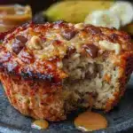 peanut butter banana protein muffins - featured image