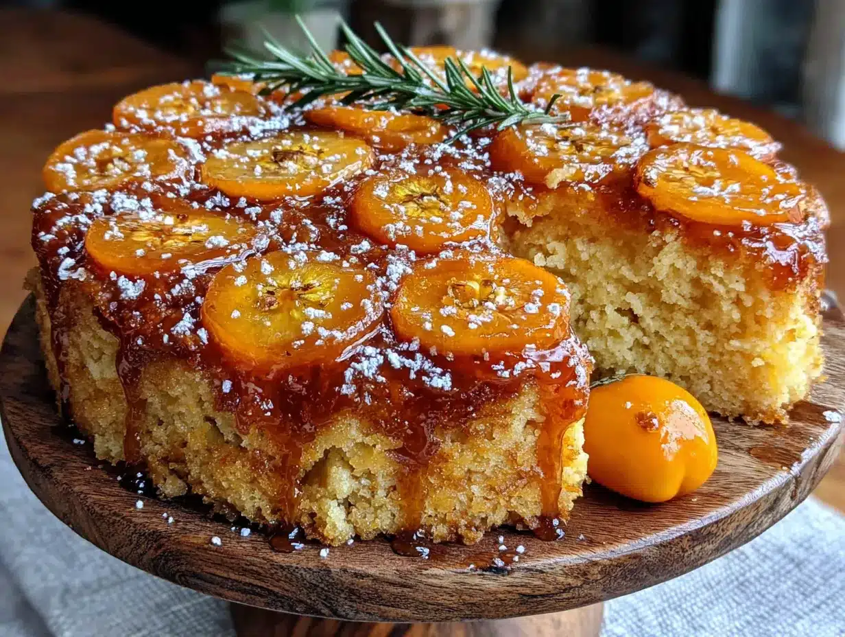 persimmon upside-down cake preparation steps