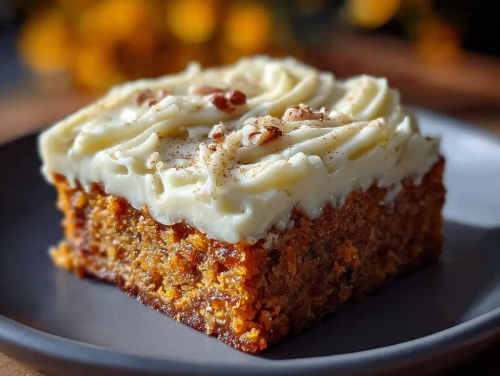 pumpkin bars with cream cheese frosting - featured image