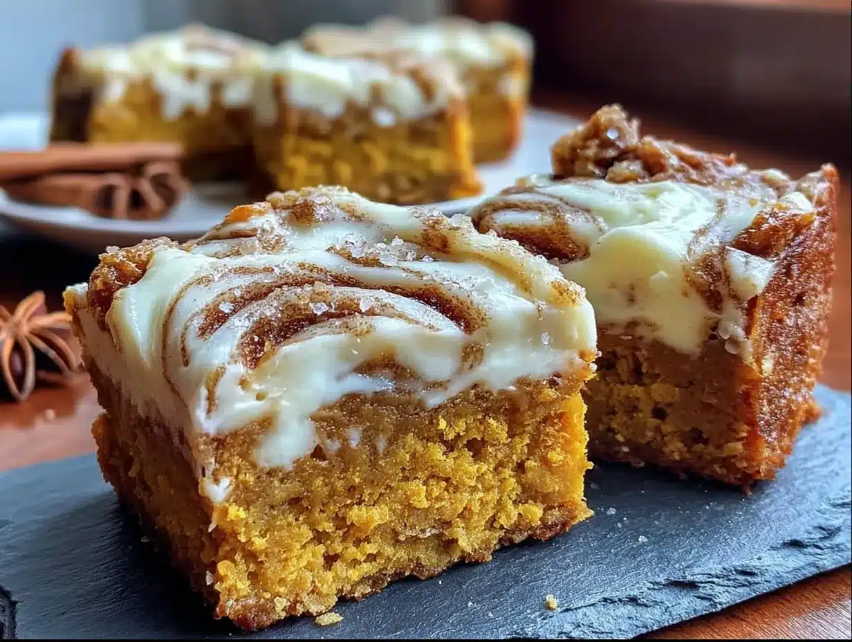 pumpkin bars with cream cheese swirl preparation steps
