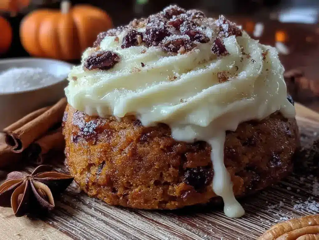 pumpkin cookies with cream cheese icing - featured image