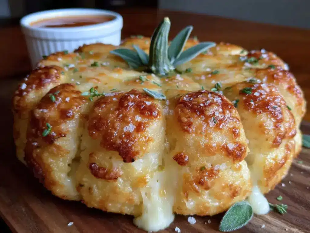 pumpkin shaped pull-apart cheese bread - featured image