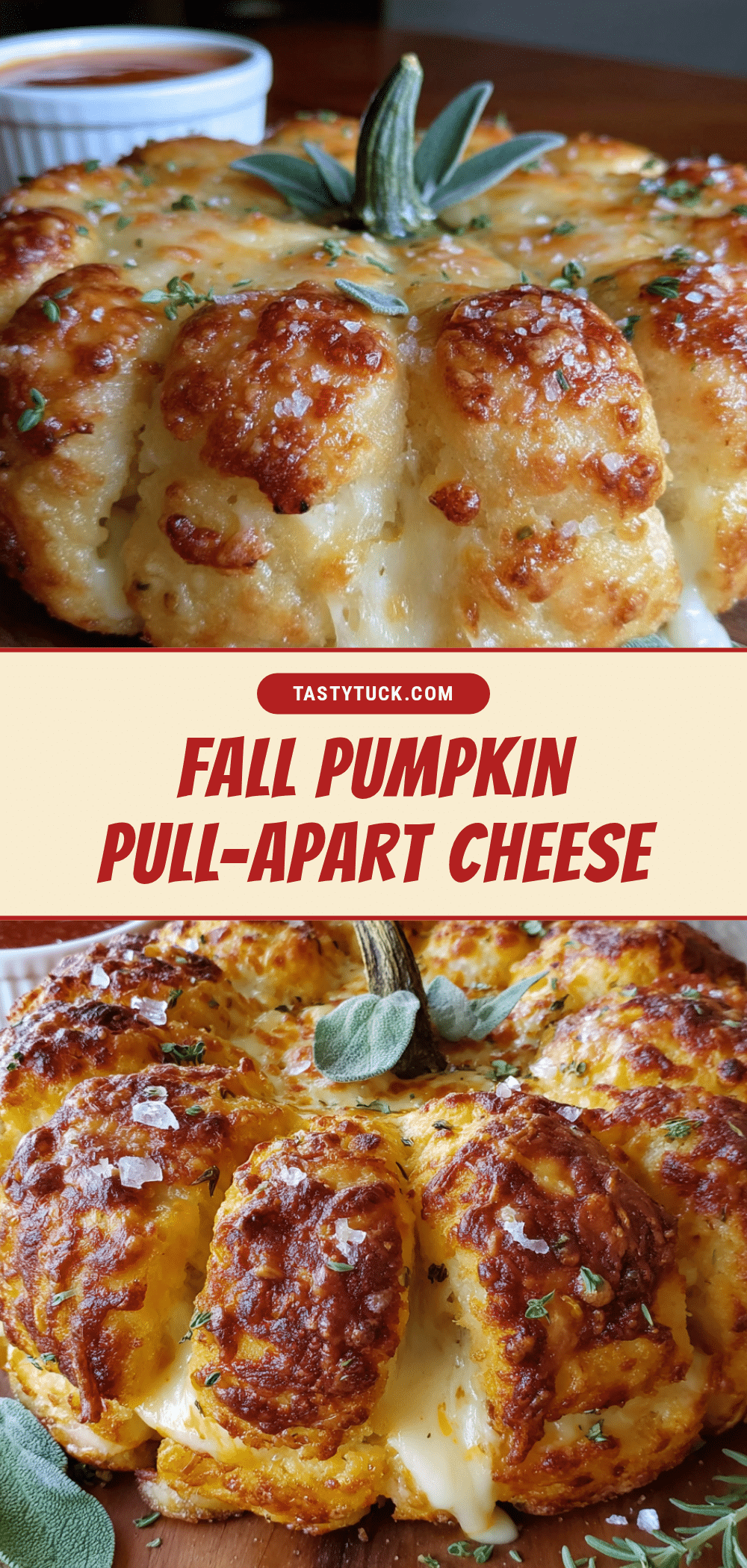 pumpkin shaped pull-apart cheese bread recipe