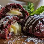 red velvet crinkle cookies with cream cheese filling - featured image
