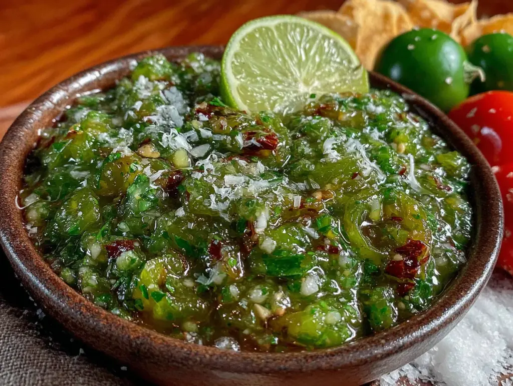 roasted green tomato salsa verde - featured image
